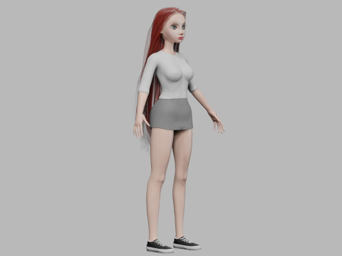 Lovely cute woman V31201 Modelo 3D