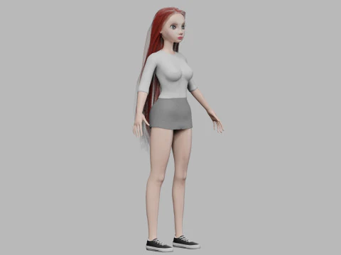 Lovely cute woman V31201 3D Model