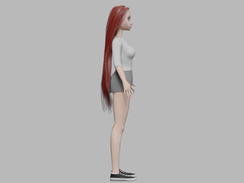 Lovely cute woman V31201 Modelo 3D