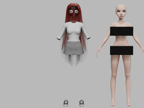 Lovely cute woman V31201 Modelo 3D