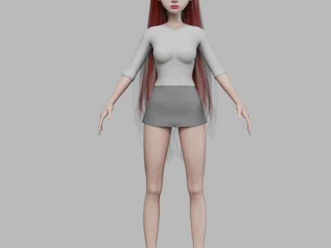 Lovely cute woman V31201 3D Model