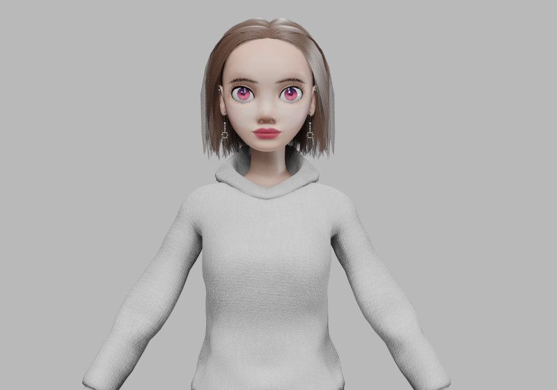 Pretty basic woman V32519 3D Модель .c4d .max .obj .3ds .fbx .stl .blend 