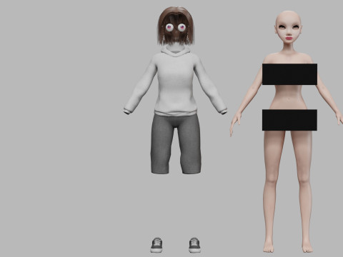 Pretty basic woman V32519 3D Модель