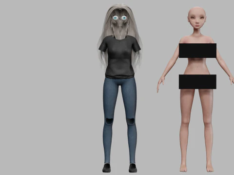 Pretty blond woman V31762 3D Model