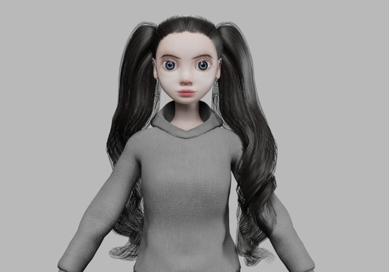 Pretty cartoon woman V37391 Modèle 3D .c4d .max .obj .3ds .fbx .stl .blend 