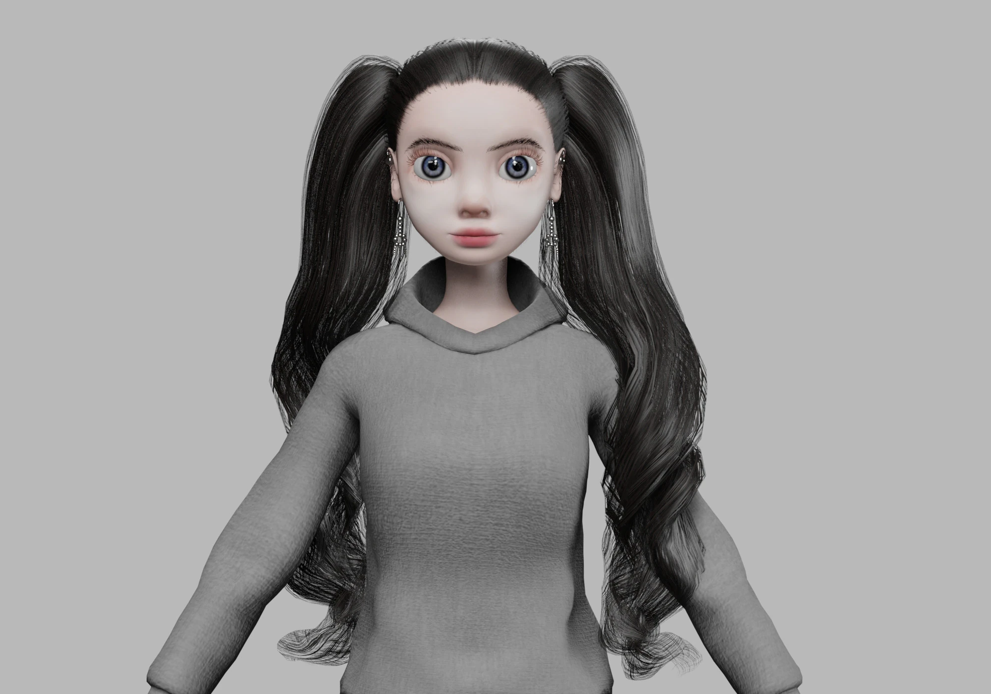 Pretty cartoon woman V37391 3D Model .c4d .max .obj .3ds .fbx .stl .blend