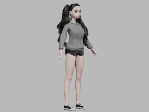 Pretty cartoon woman V37391 Modèle 3D