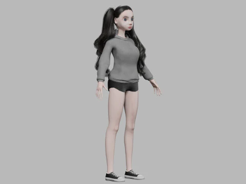 Pretty cartoon woman V37391 3D Model