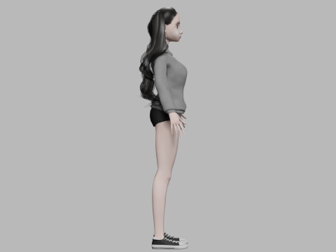 Pretty cartoon woman V37391 Modèle 3D