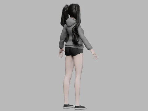 Pretty cartoon woman V37391 3D Model
