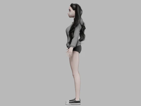 Pretty cartoon woman V37391 3D Model