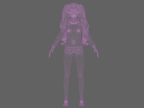 Pretty cartoon woman V37391 3D Model