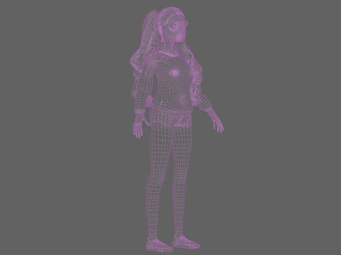 Pretty cartoon woman V37391 3D Model