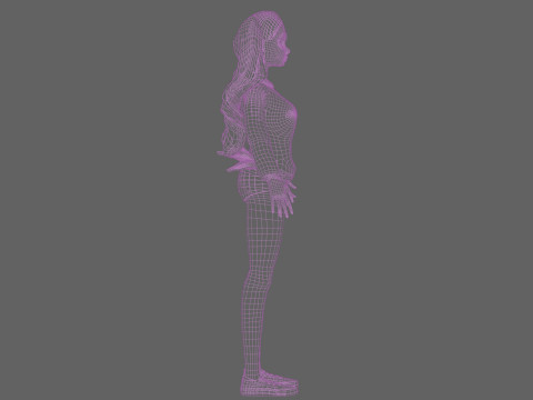 Pretty cartoon woman V37391 Modèle 3D