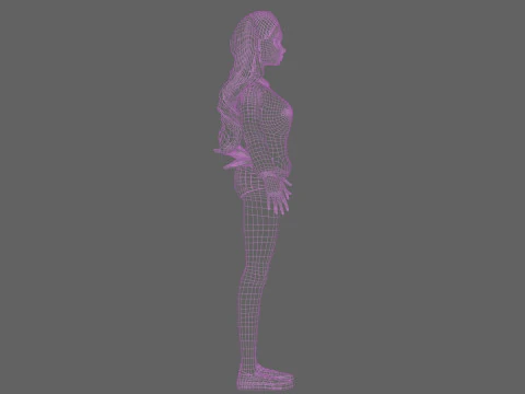 Pretty cartoon woman V37391 3D Model