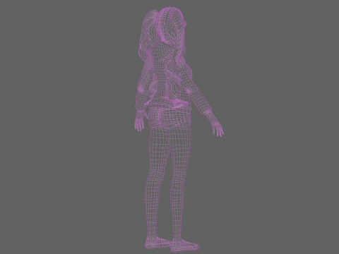 Pretty cartoon woman V37391 3D Model