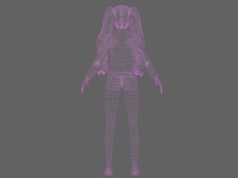 Pretty cartoon woman V37391 Modèle 3D