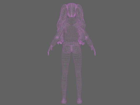Pretty cartoon woman V37391 3D Model