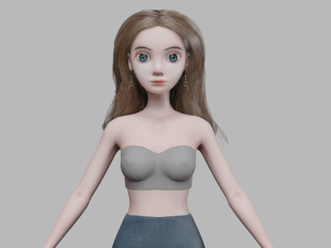 Pretty cute woman V32691 3D 모델