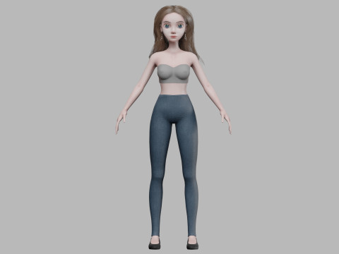 Pretty cute woman V32691 Modello 3D