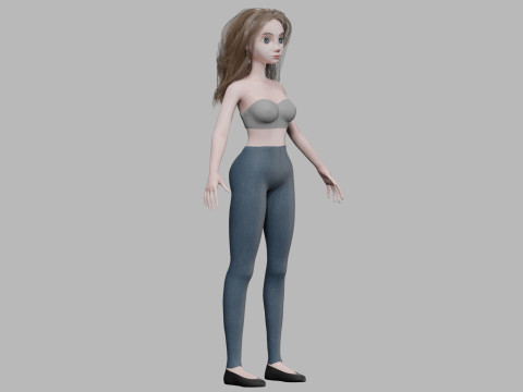 Pretty cute woman V32691 Modello 3D