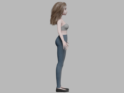Pretty cute woman V32691 Modello 3D