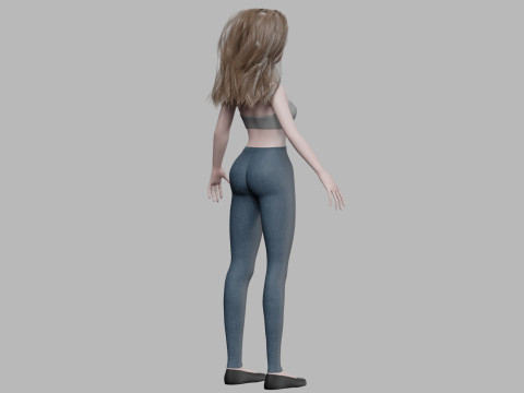 Pretty cute woman V32691 Modello 3D