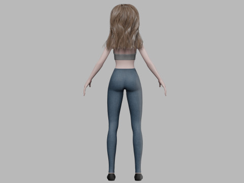 Pretty cute woman V32691 Modello 3D