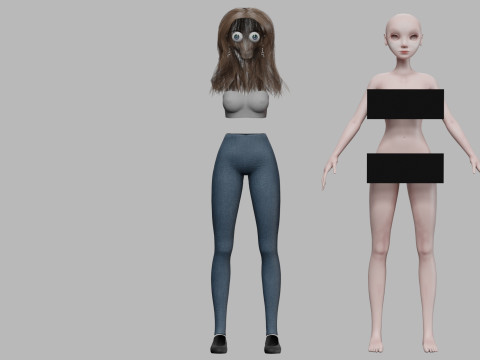 Pretty cute woman V32691 Modello 3D