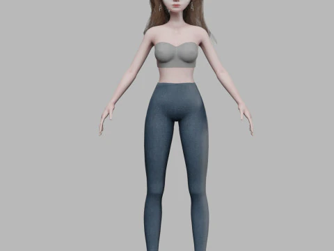 Pretty cute woman V32691 3D Model