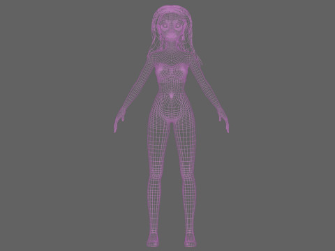 Pretty cute woman V32691 Modello 3D