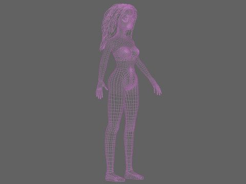Pretty cute woman V32691 Modello 3D