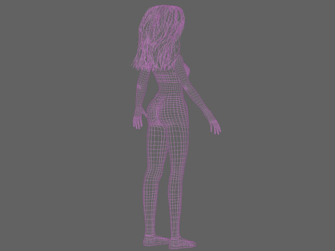 Pretty cute woman V32691 Modello 3D