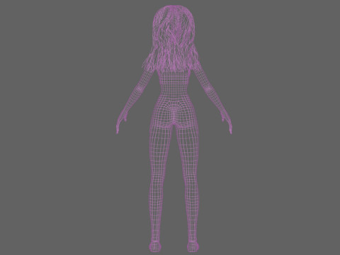 Pretty cute woman V32691 Modello 3D