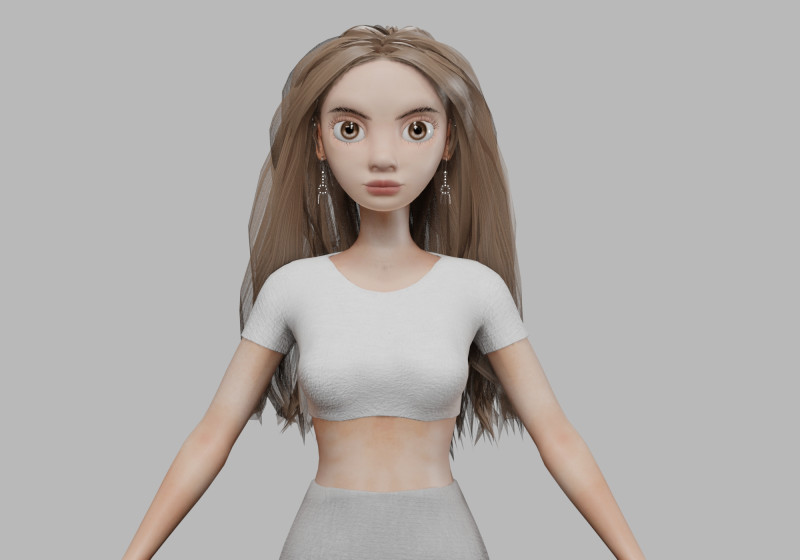 Pretty teen woman V32676 3D-Modell .c4d .max .obj .3ds .fbx .stl .blend 