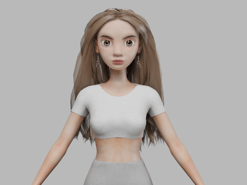 Pretty teen woman V32676 Model 3D