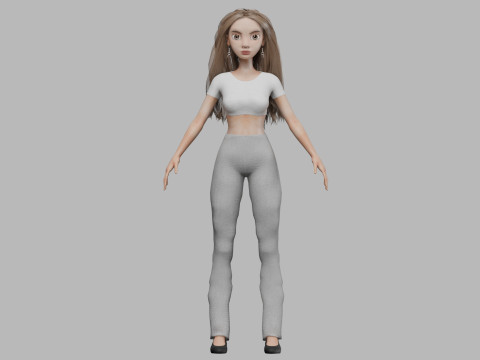 Pretty teen woman V32676 3D-Modell