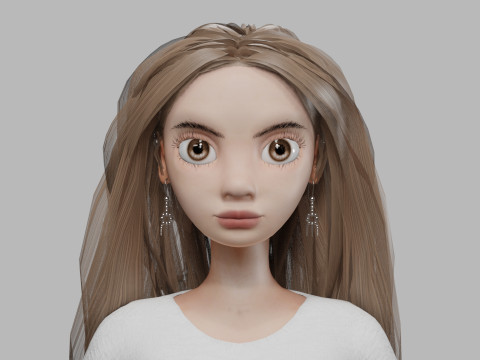 Pretty teen woman V32676 3D-Modell