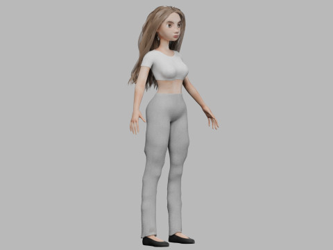 Pretty teen woman V32676 3D-Modell
