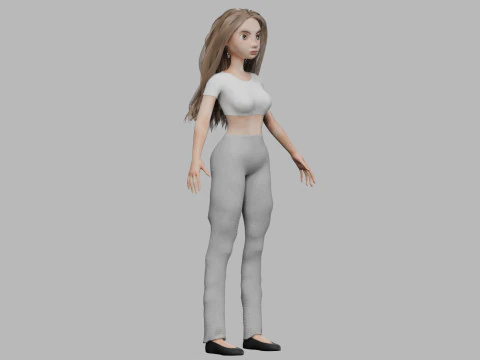 Pretty teen woman V32676 3D Model
