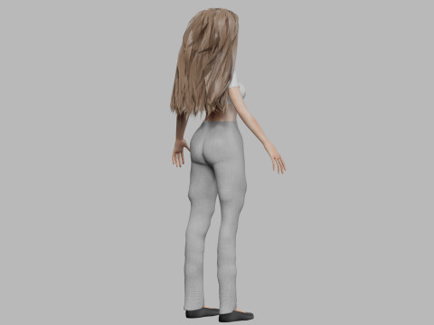 Pretty teen woman V32676 3D-Modell