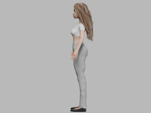 Pretty teen woman V32676 3D-Modell