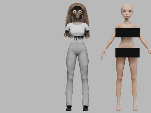 Pretty teen woman V32676 3D-Modell