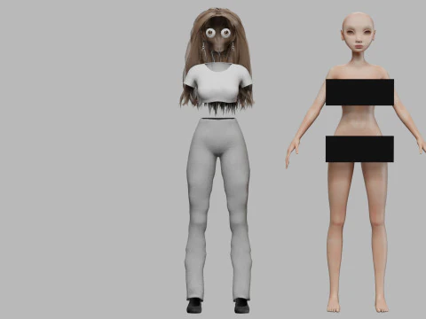 Pretty teen woman V32676 3D Model