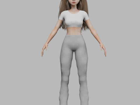 Pretty teen woman V32676 3D-Modell