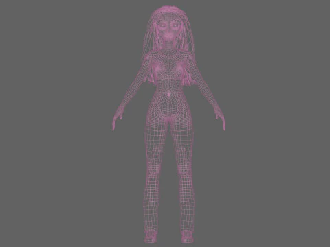 Pretty teen woman V32676 3D Model