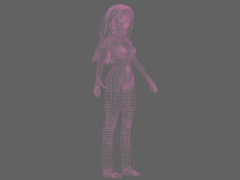 Pretty teen woman V32676 3D Model