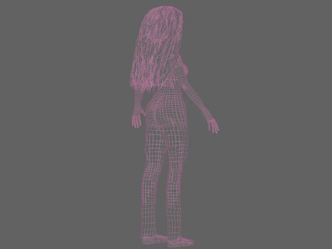 Pretty teen woman V32676 3D Model