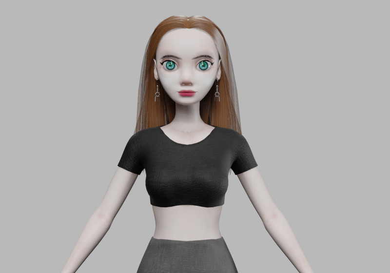 Wanita muda cantik V29992 Model 3D .c4d .max .obj .3ds .fbx .stl .blend