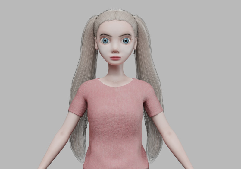 Standard cartoon woman V23282 3Dモデル .c4d .max .obj .3ds .fbx .stl .blend
